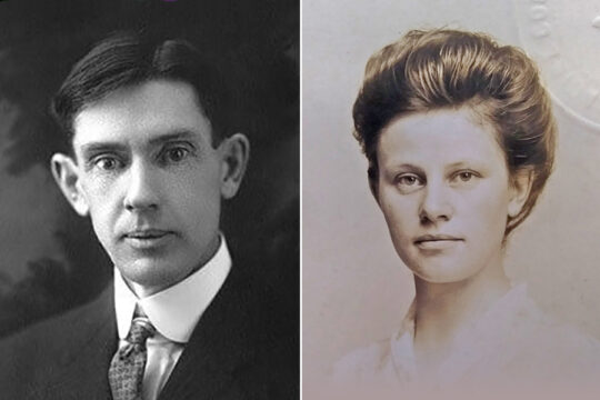 Side by side portraits of Elmer Vernon McCollum and Marguerite Davis.