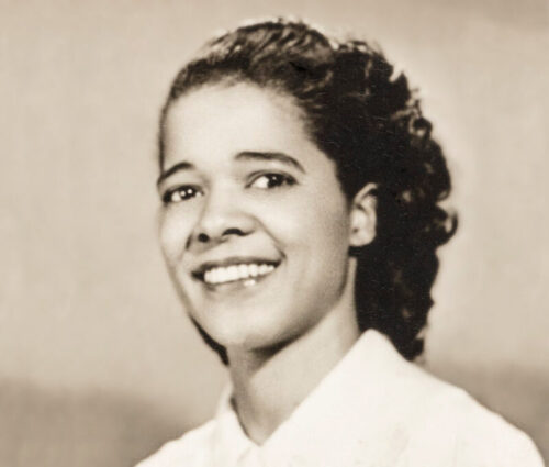 Sepia-toned portrait of Vel Phillips.