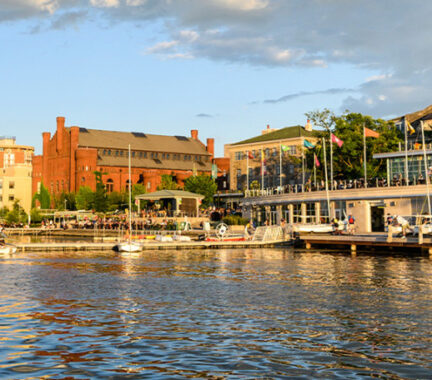 Memorial Union Terrace on Lake Mendota during a sunny, summer day.